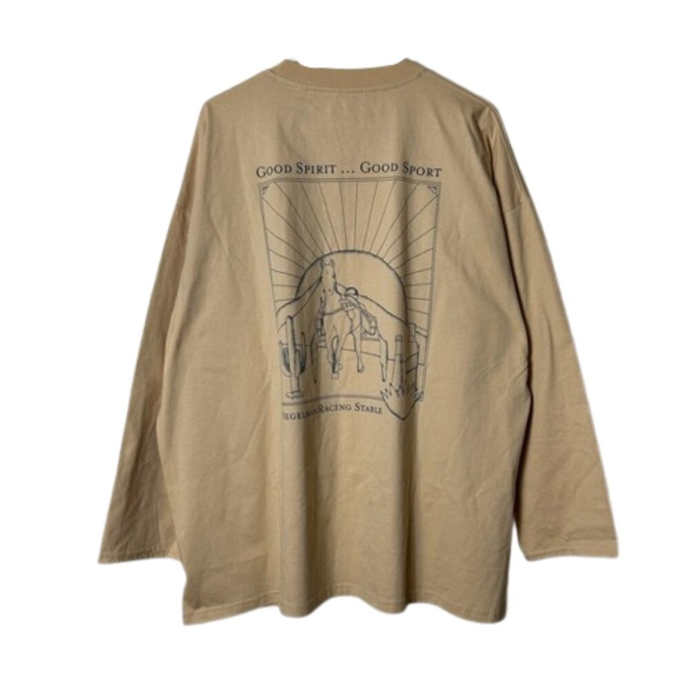 Siegelman Stable yellow long sleeve graphic shirt unisex XL oversized
